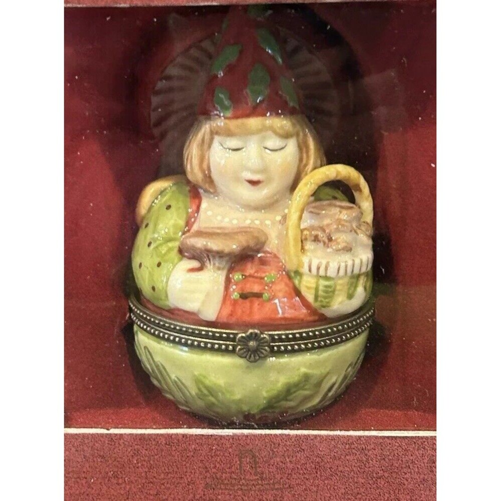 VILLEROY & BOCH GNOME mushrooms Trinket Box With Original‎ Box
